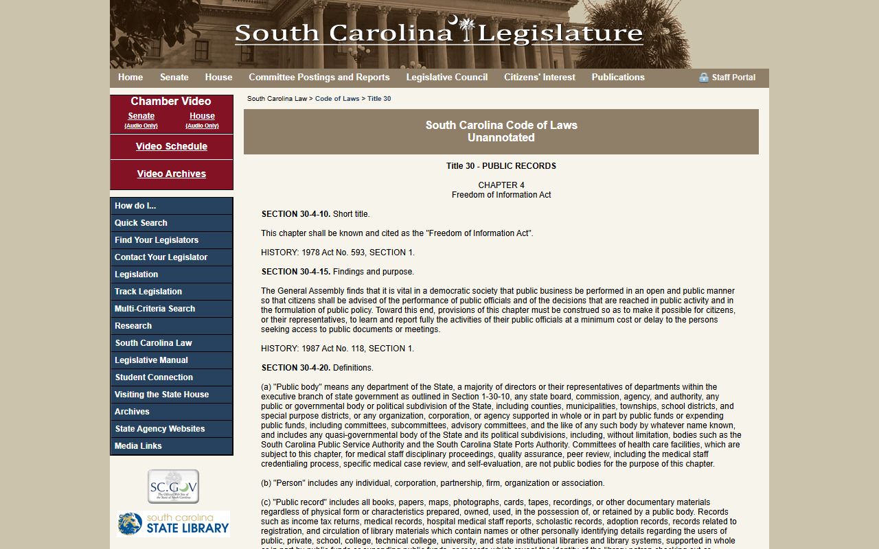 McCormick County Clerk of Court records South Carolina FOIA access