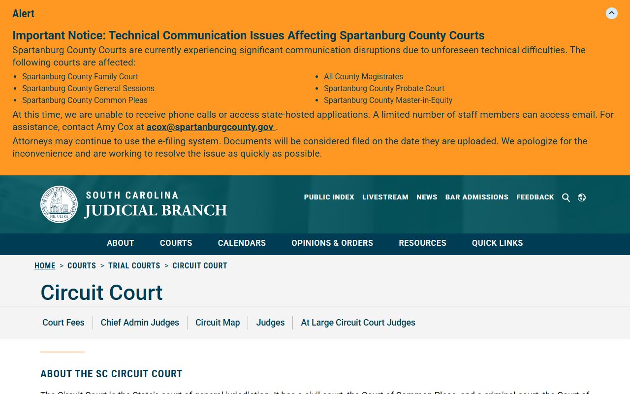 McCormick County court dockets Circuit Court roster source