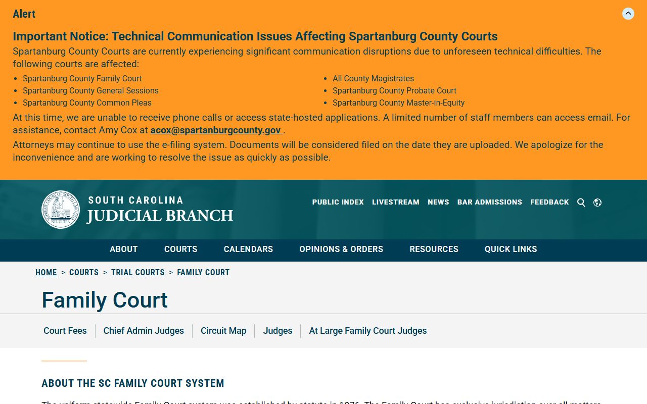 McCormick County court dockets Family Court source