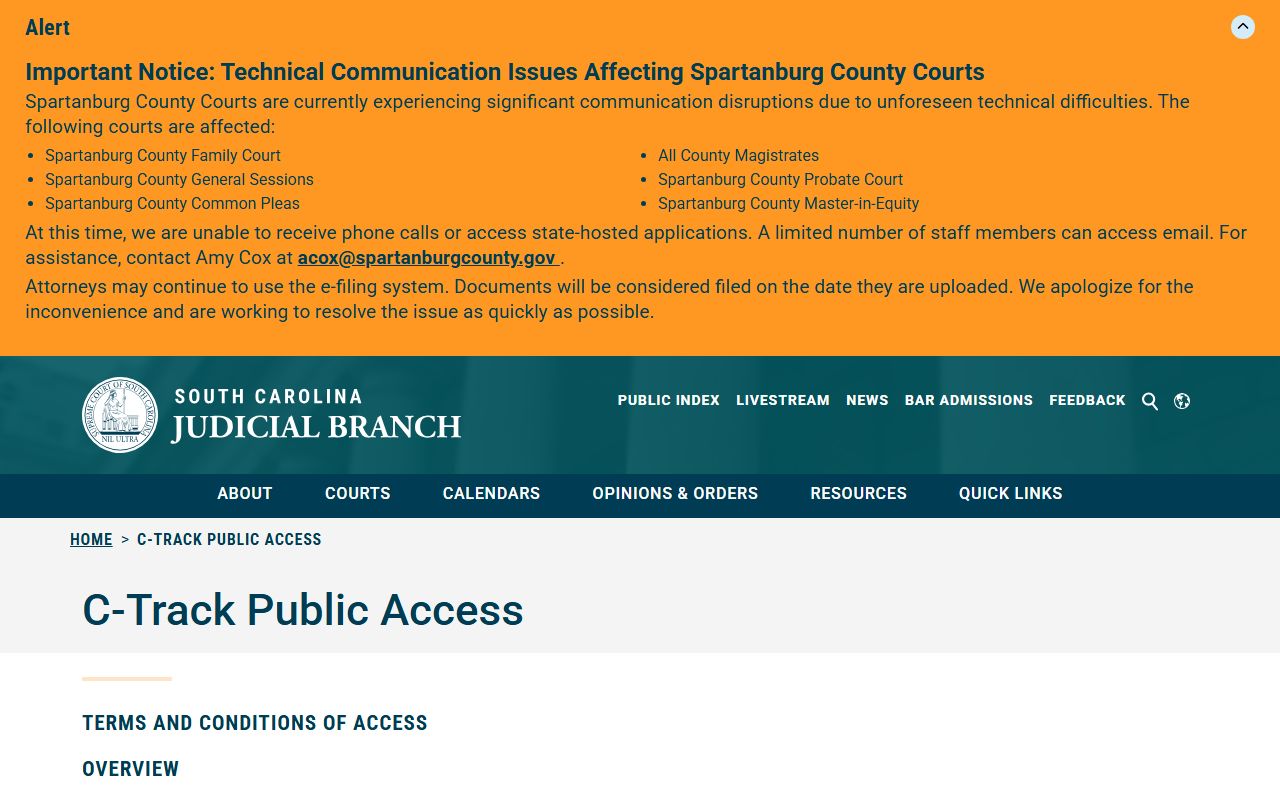 McCormick County court records C-Track appellate access source