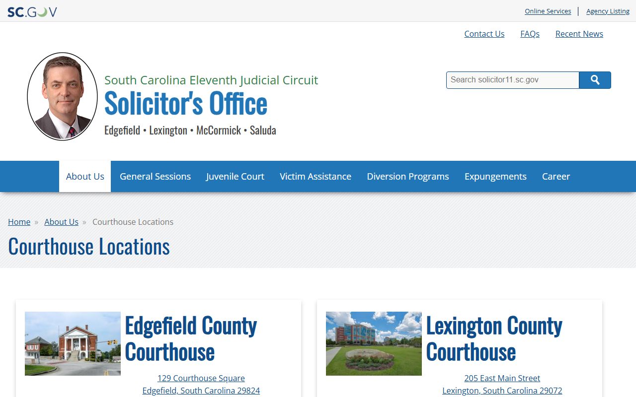 McCormick County Circuit Court courthouse location records