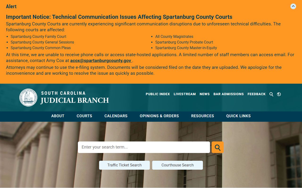 McCormick County court records South Carolina Judicial Branch homepage