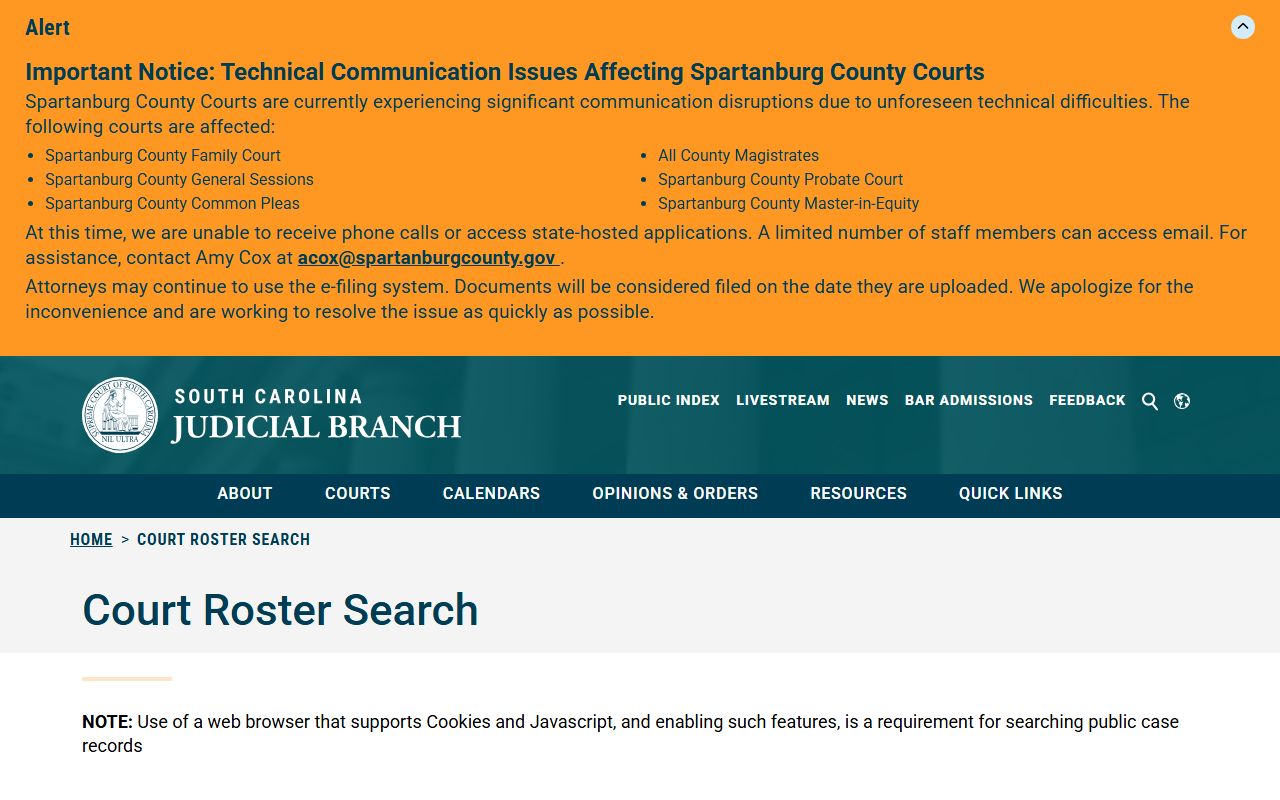 McCormick County court records state court roster search