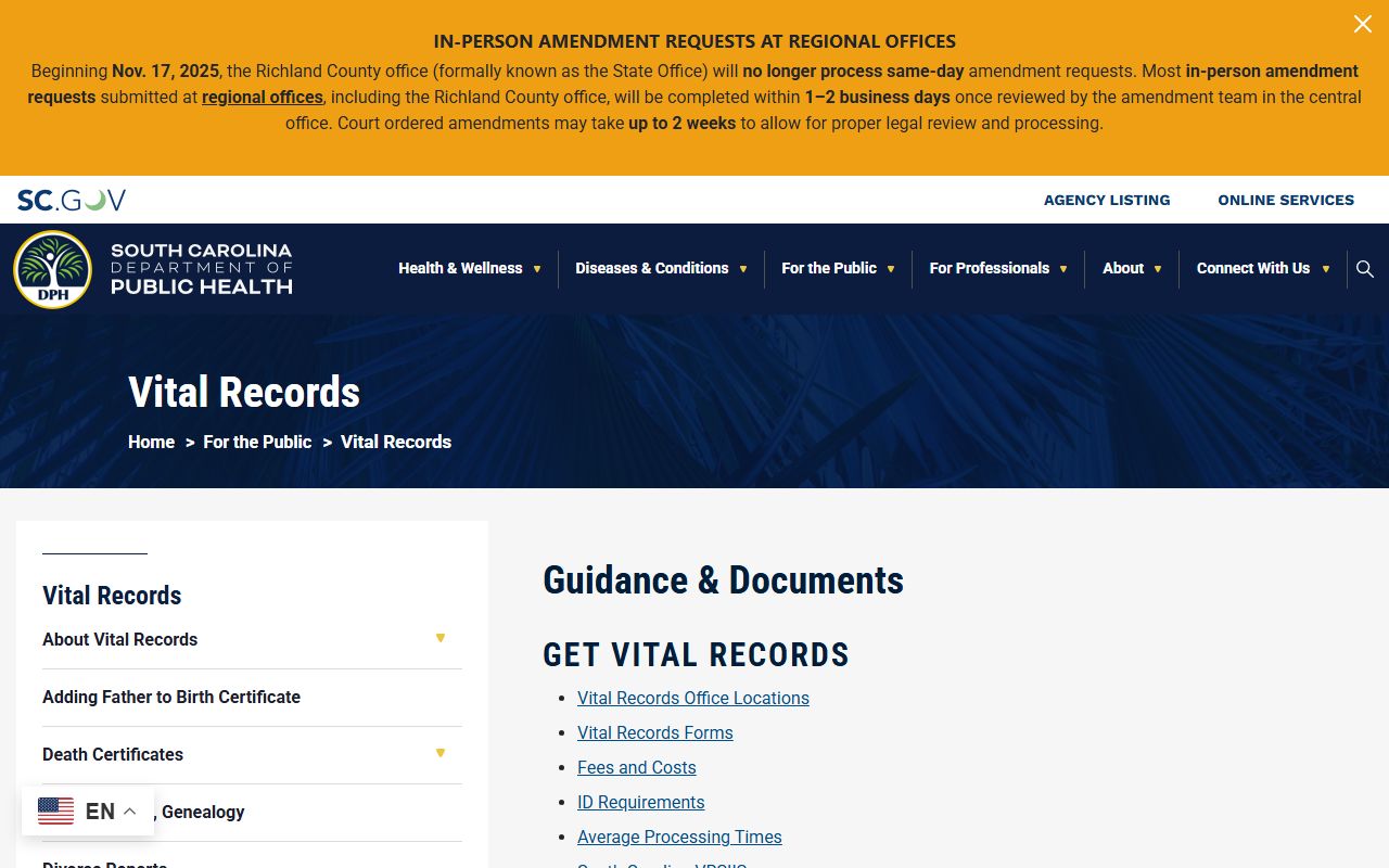McCormick County marriage and divorce records vital records access