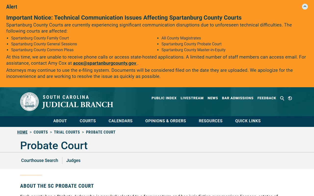 McCormick County Probate Court statewide probate court records overview