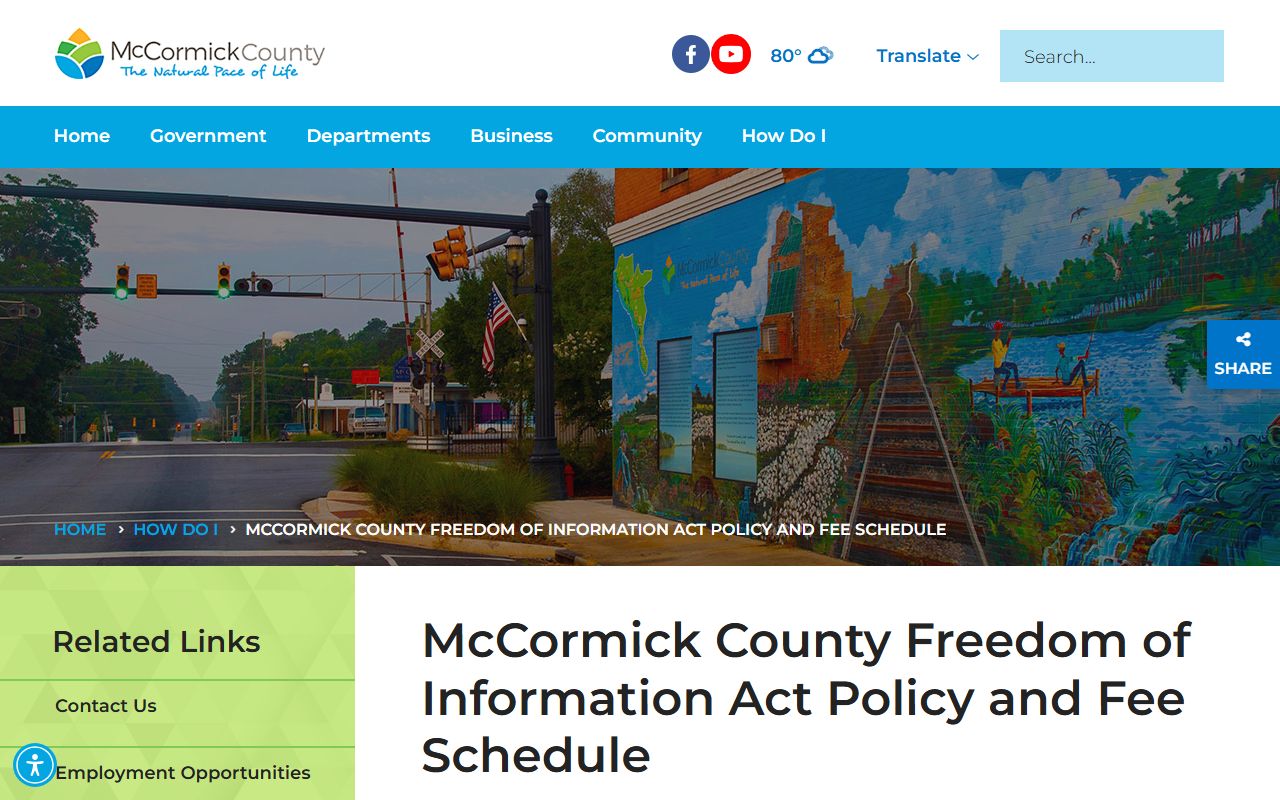 McCormick County warrant records FOIA policy source